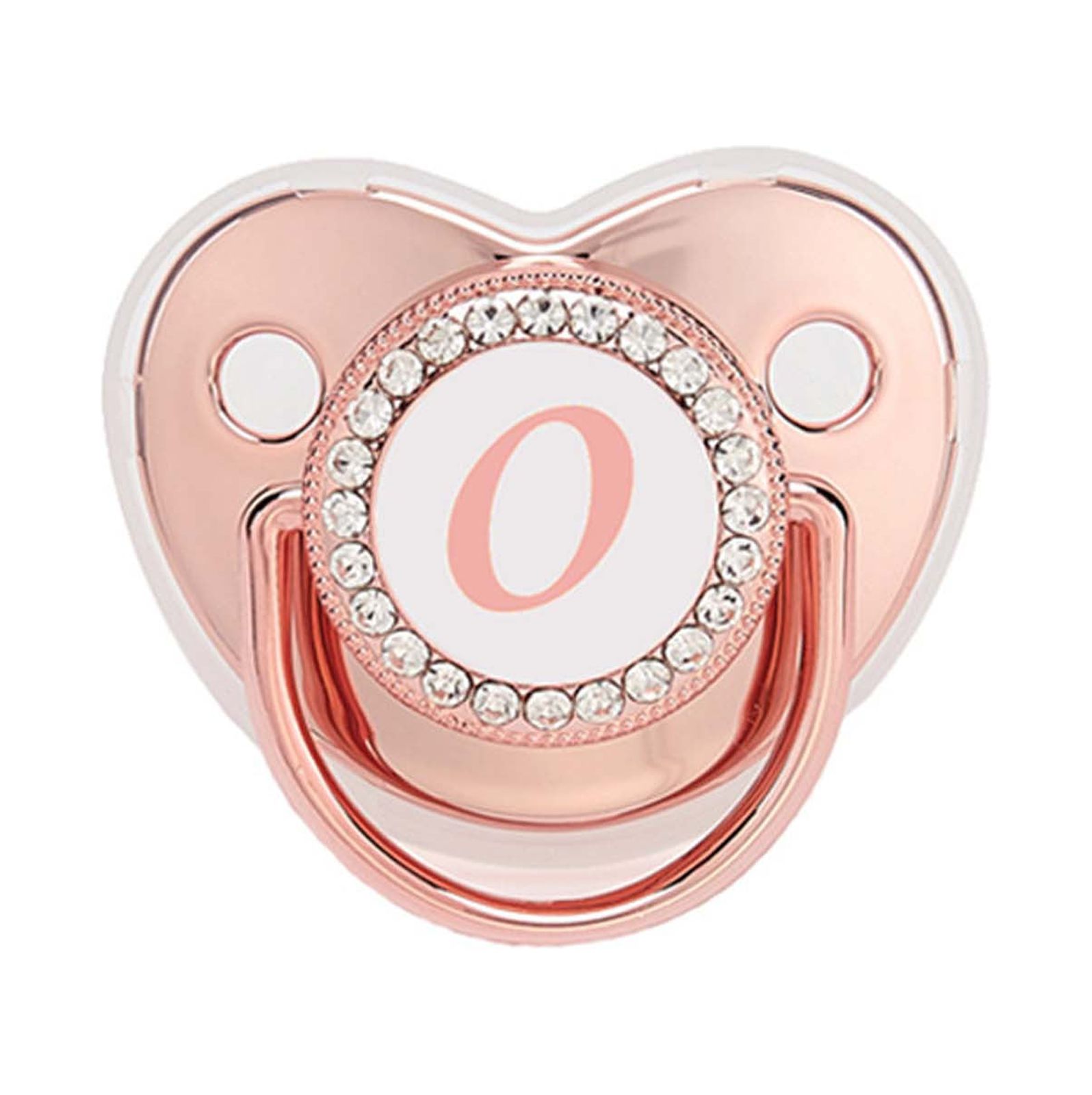 Herrnalise Baby Pacifier 26 Letter Name Initials Clip Silicone Baby Pacifier Pink Shiny Newborn Pacifier Clearance !